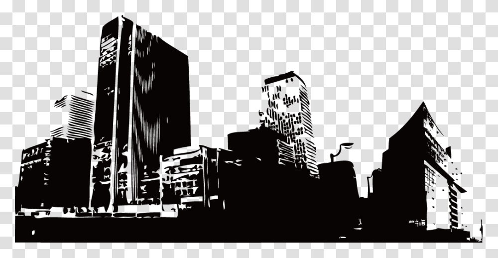 Building Euclidean Vector Building Sketch Black And White, Nature, Silhouette, Outdoors, Urban Transparent Png