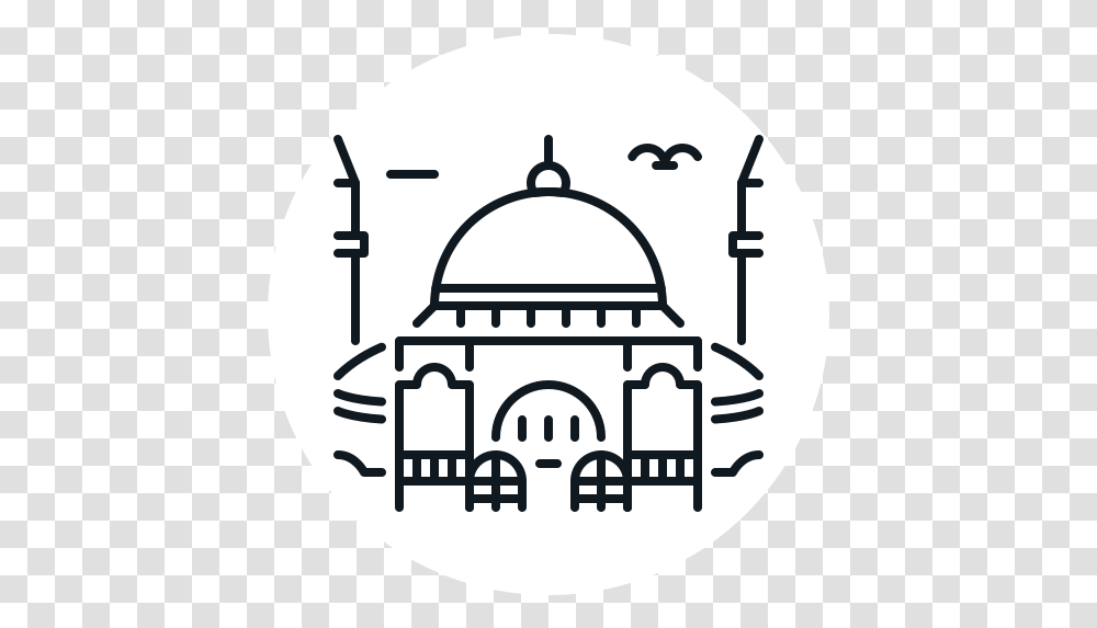 Building Hagia Istanbul Landmark Dome, Logo, Symbol, Trademark, Stencil Transparent Png