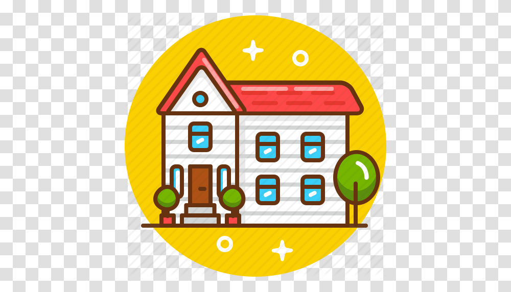 Building Home House Live Mansion Icon, Cookie, Food, Biscuit, Road Sign Transparent Png