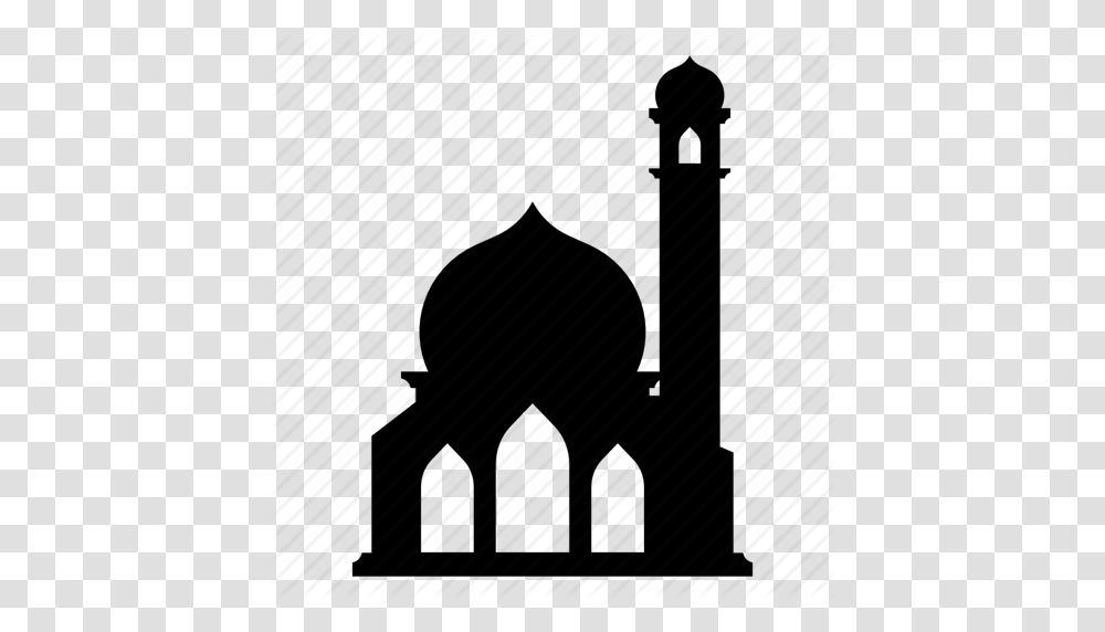 Building Masjid Mosque Prayer Ramadhan Icon, Silhouette, Architecture, Spire, Tower Transparent Png
