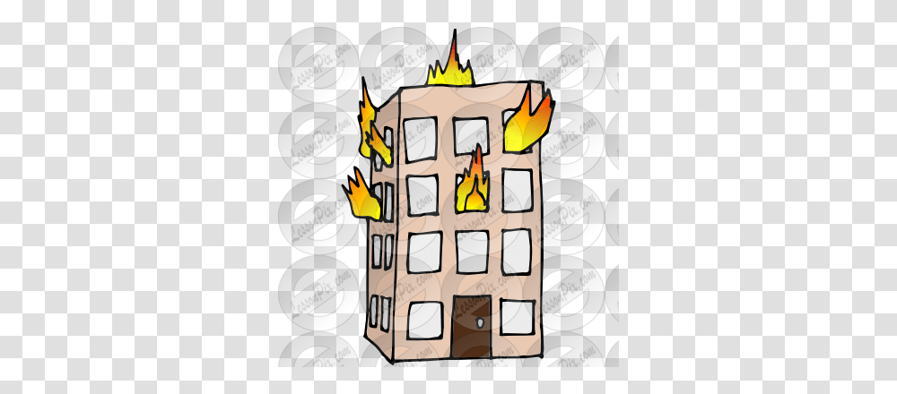 Building On Fire Picture For Classroom Therapy Use, Alphabet, Pac Man Transparent Png
