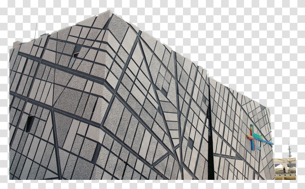 Building With Geometric Shaped Wall Design Image, Office Building, Architecture, City, Urban Transparent Png