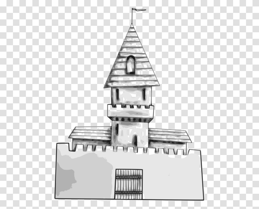 Buildingangleblack And White Un Castillo Con Un Trono En El Medio Para Dibujar Facil, Architecture, Tower, Triangle, Plan Transparent Png