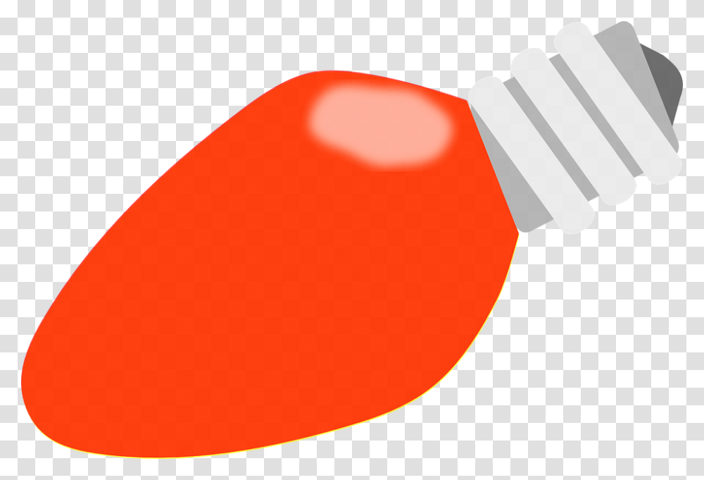 Bulb Clipart Orange Red Christmas Light Bulb, Plant, Food, Sweets, Confectionery Transparent Png