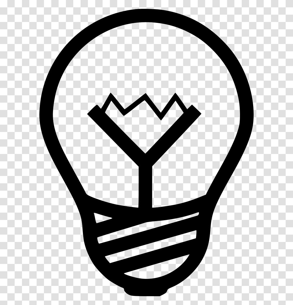 Bulb Light Lightbulb Idea Icon Thinking Man, Hand, Stencil Transparent Png