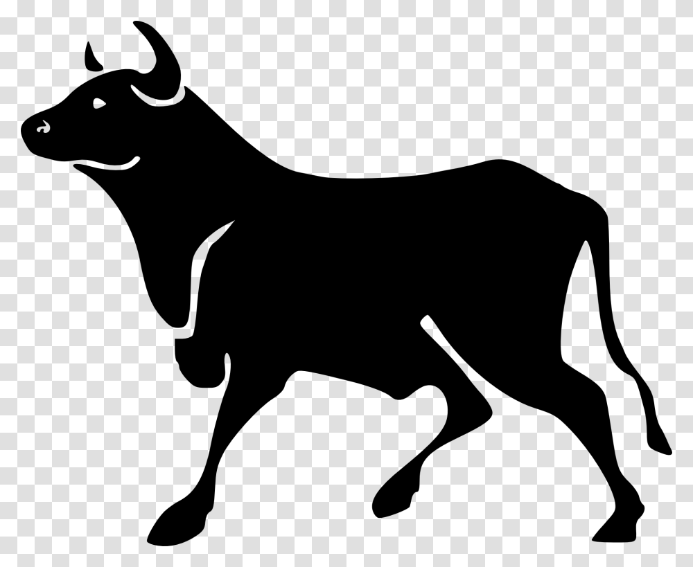 Bull Cattle Clip Art Background Bull Silhouette, Stencil, Mammal, Animal, Cow Transparent Png