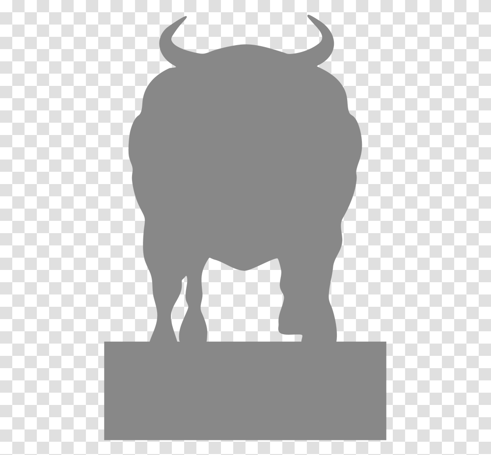 Bull Charging Bison Bison, Gray, Concrete Transparent Png