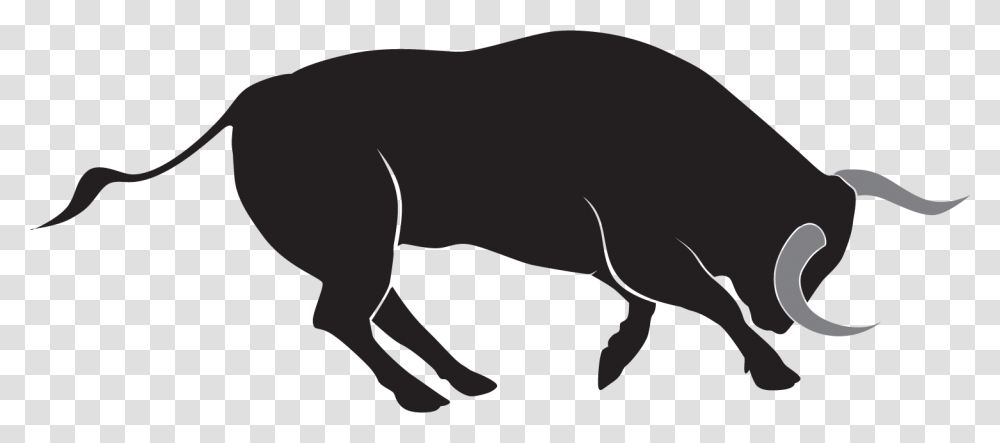 Bull Clipart Image Bull Clipart, Mammal, Animal, Wildlife, Silhouette Transparent Png