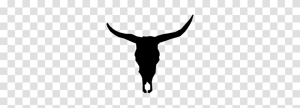 Bull Cow Horns Silhouette Skull Sticker, Stencil, Person, Human, Leisure Activities Transparent Png