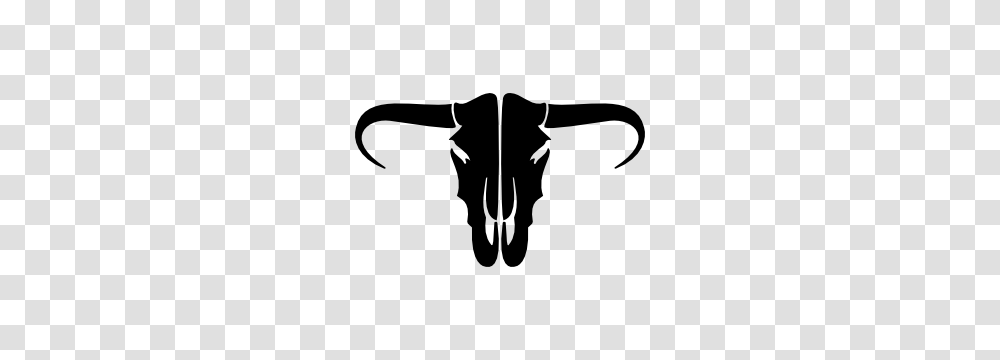 Bull Cow Skull Sticker, Silhouette, Stencil, Bow, Gun Transparent Png