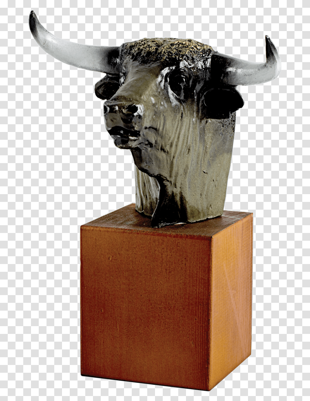 Bull Head Trophy De Touro Trofel, Figurine, Sculpture, Wood Transparent Png