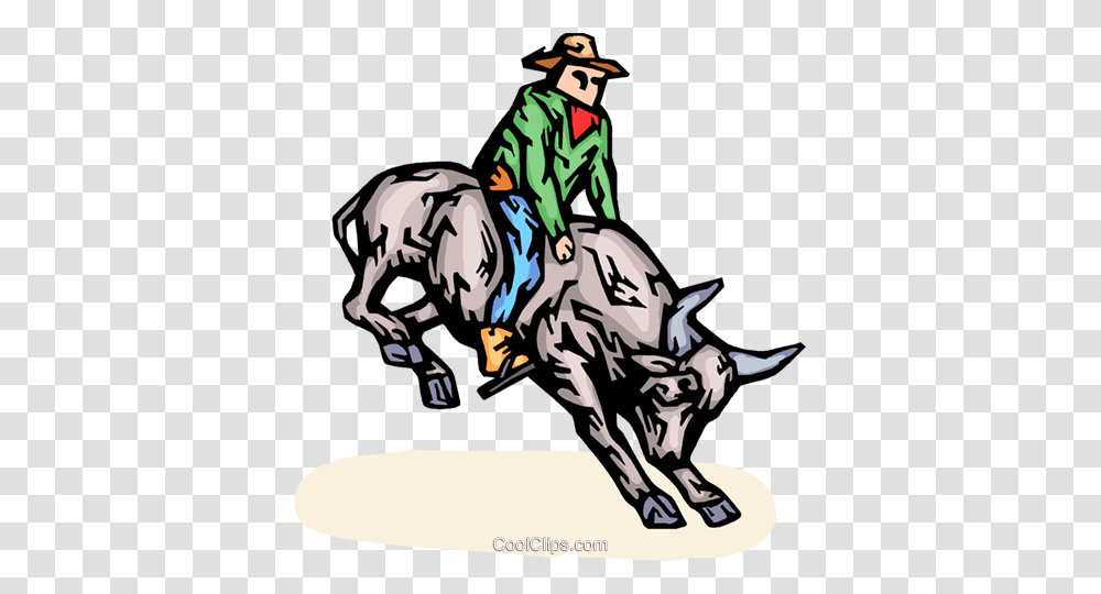 Bull Rider Royalty Free Vector Clip Art Illustration, Person, Mammal, Animal, Rodeo Transparent Png