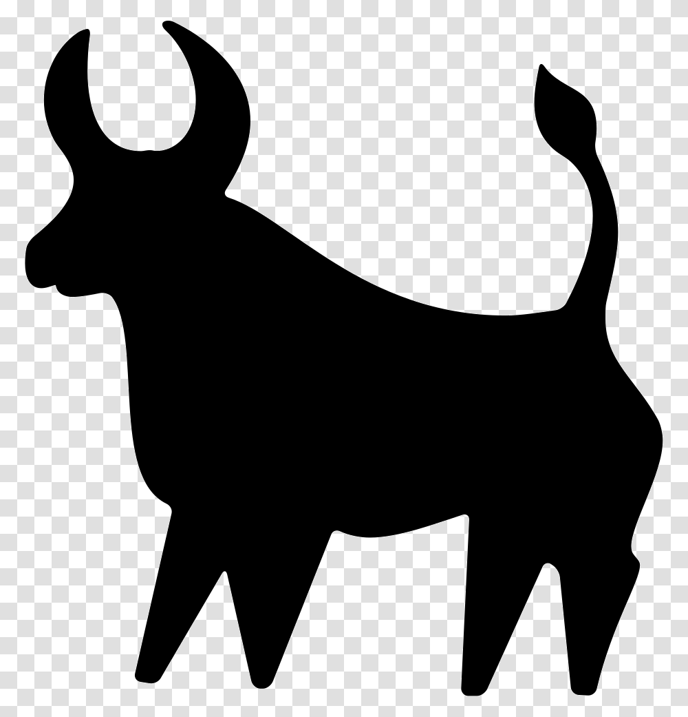 Bull Silhouette Silueta De Un Toro, Stencil, Mammal, Animal, Kangaroo Transparent Png