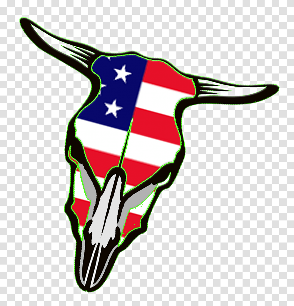 Bull Skull Red White Blue Head Clear, Logo, Trademark, Emblem Transparent Png