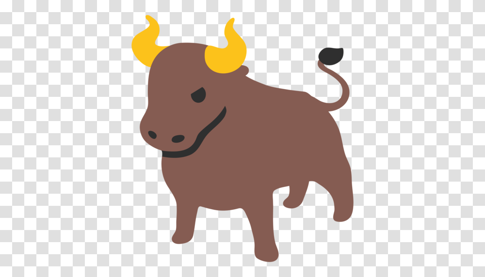 Bull Spanish Flag Emoji, Mammal, Animal, Buffalo, Wildlife Transparent Png