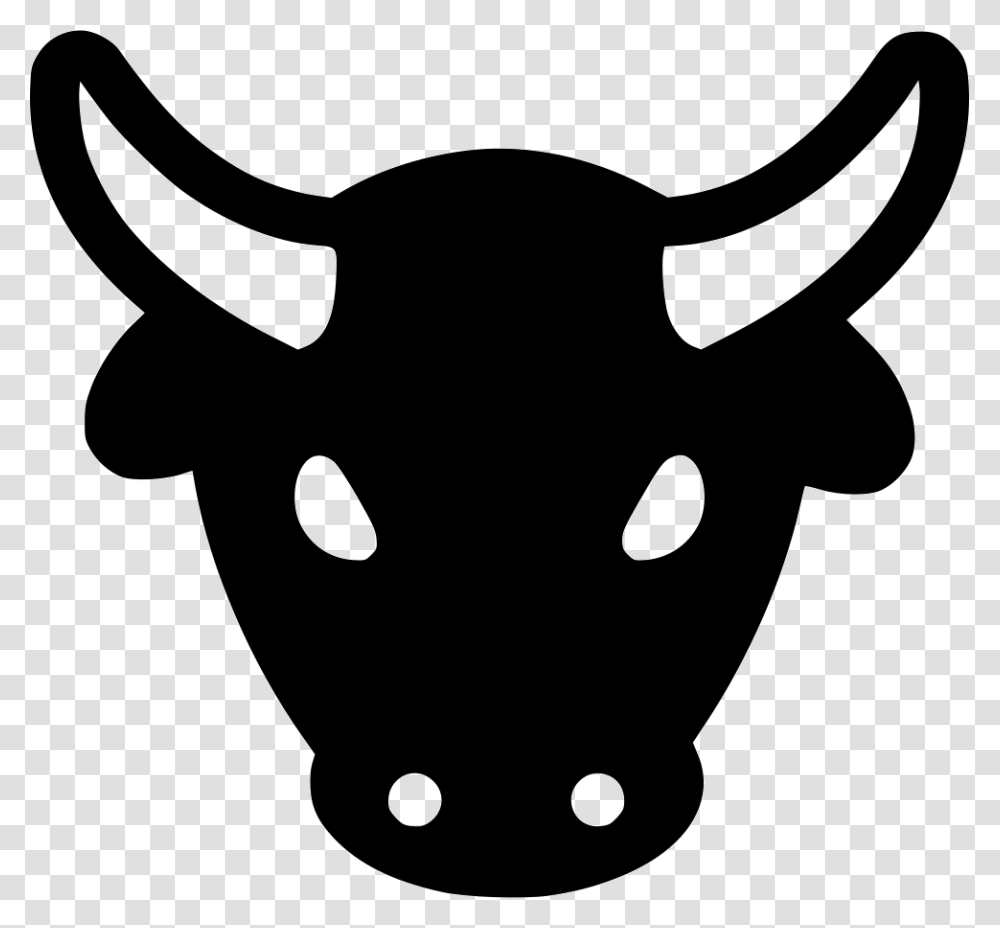 Bull, Stencil, Silhouette, Animal, Mammal Transparent Png