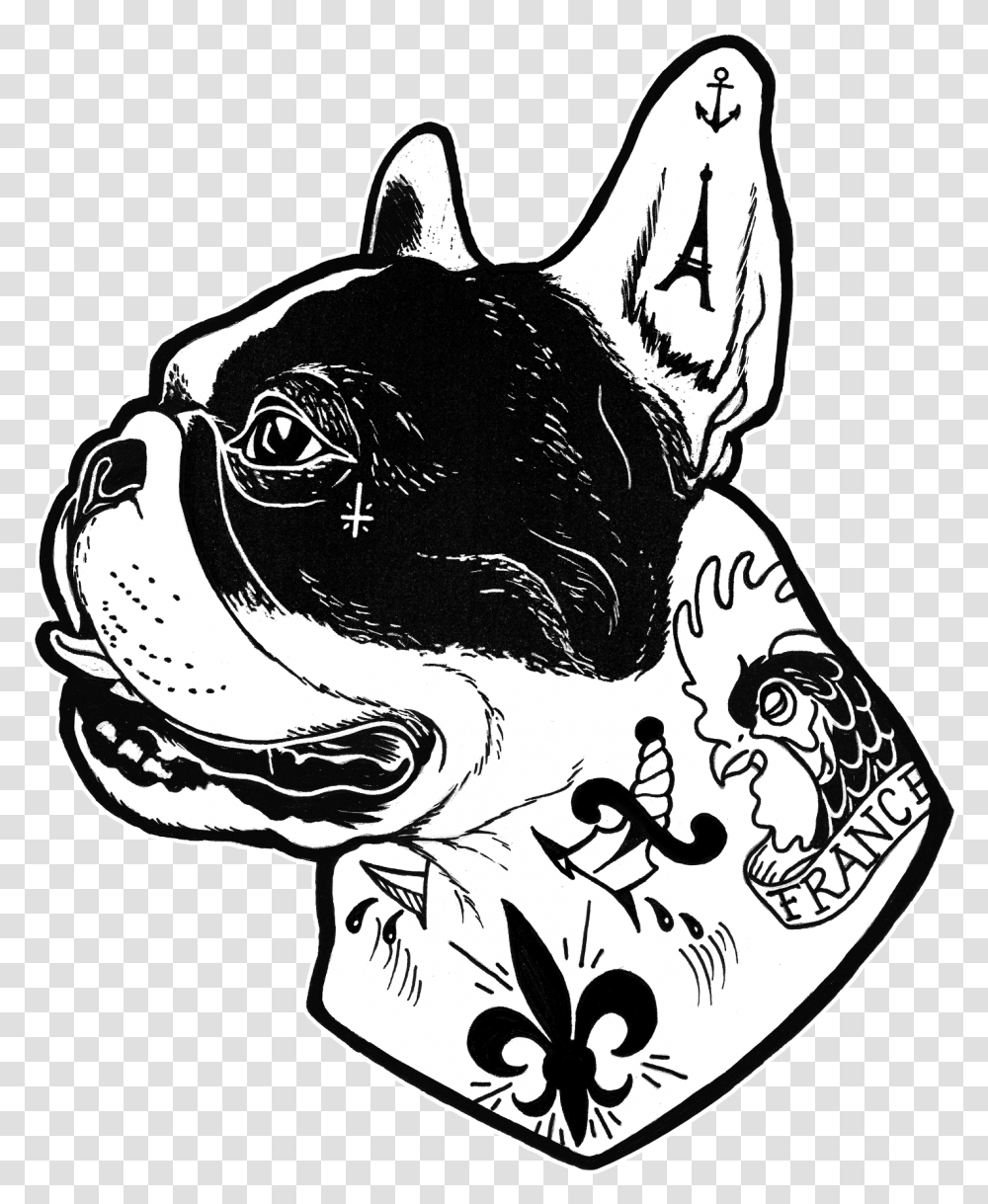 Bulldog Clipart Tattooed Frenchie, Pet, Canine, Animal, Mammal Transparent Png