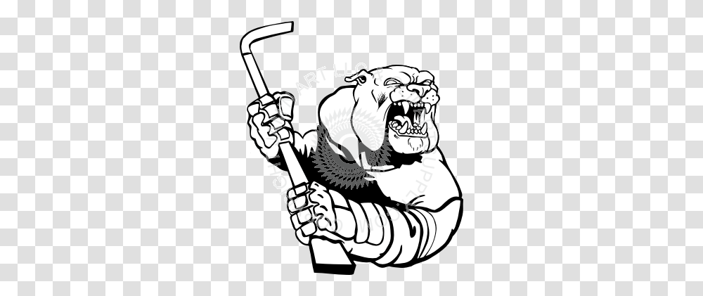 Bulldog Holding Hockey Stick, Mammal, Animal, Cowbell Transparent Png