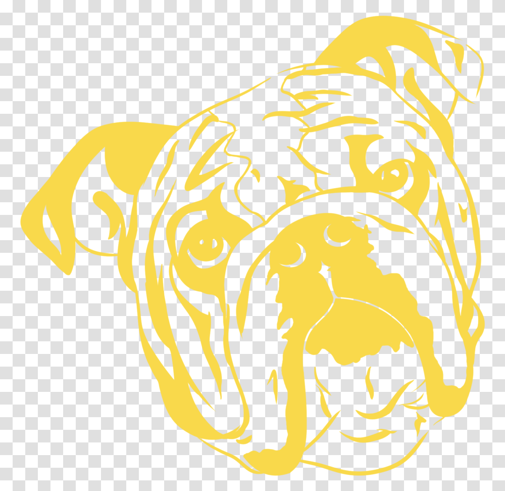 Bulldog Sketch Yellow Illustration, Dragon, Label, Stencil Transparent Png