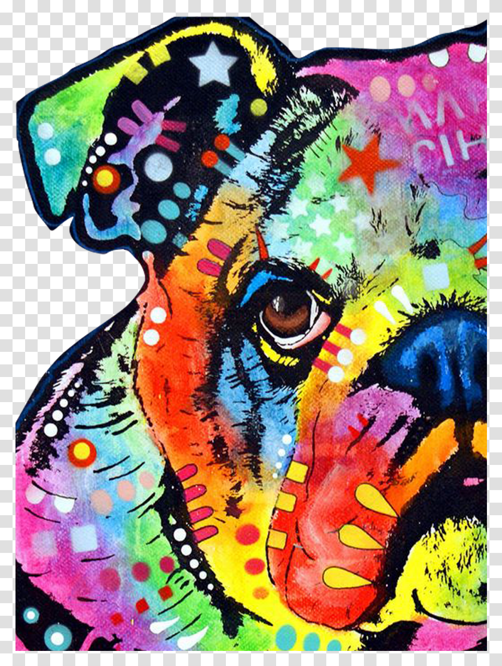 Bulldog Vector Colorful Bulldog Artwork, Modern Art, Painting, Mural, Graffiti Transparent Png