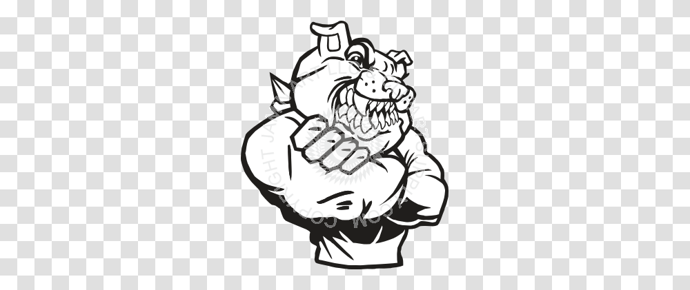 Bulldog With Arms Crossed And Sharp Teeth, Hand, Fist, Statue Transparent Png