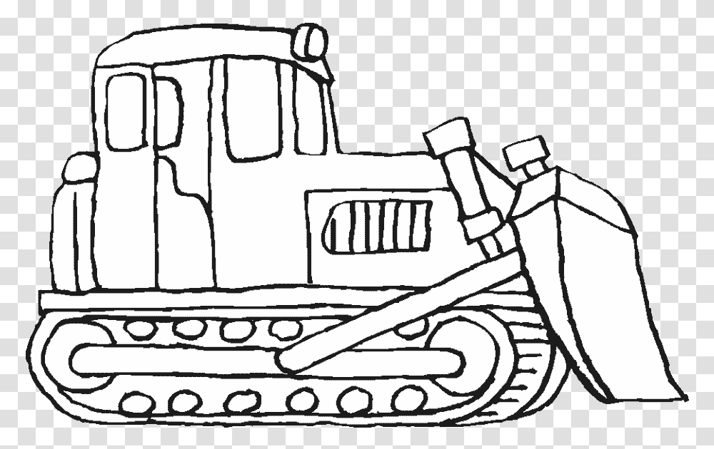 Bulldozer Colouring In Kids Bulldozer Coloring Pages, Vehicle, Transportation, Tractor, Truck Transparent Png