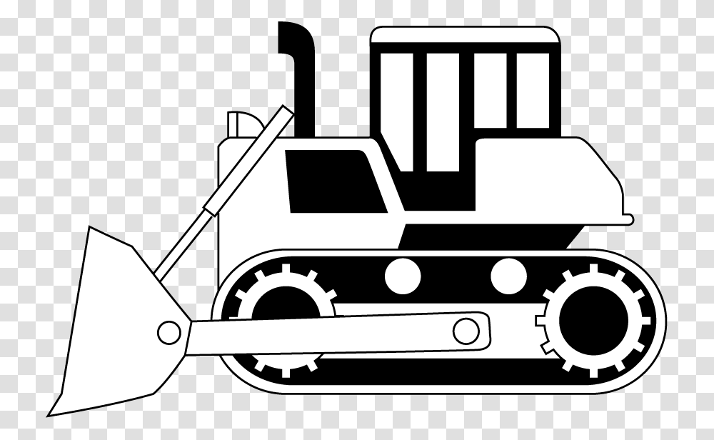 Bulldozer Heavy Machinery Architectural Engineering Bulldozer Black And White, Vehicle, Transportation, Truck, Lawn Mower Transparent Png