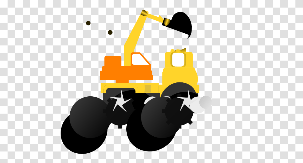 Bulldozer Orange And Yellow Clip Art Excavator Cartoon Excavator, Tractor, Vehicle, Transportation, Lighting Transparent Png