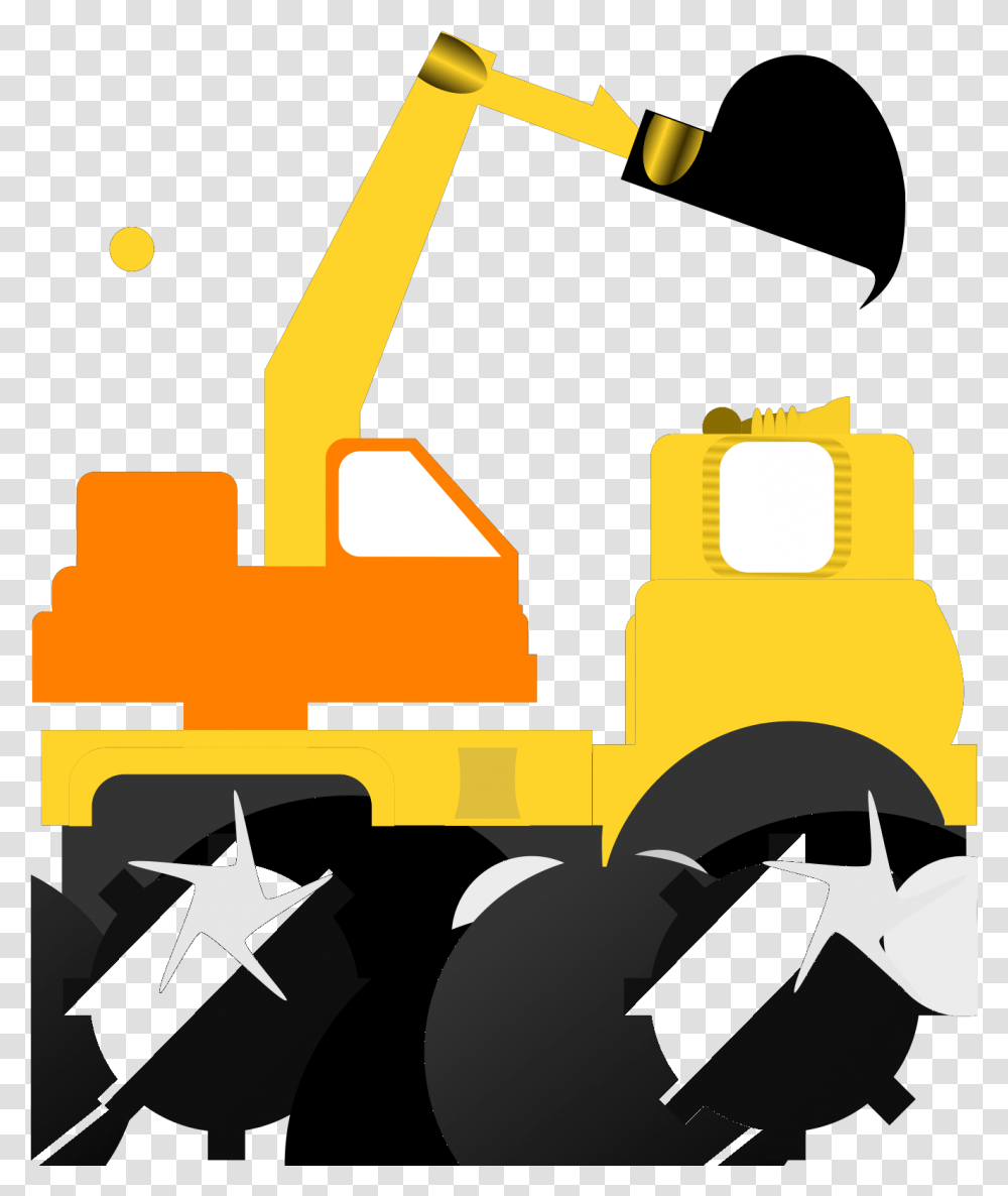 Bulldozer Orange And Yellow Svg Vector Construction Dump Truck Clipart, Tractor, Vehicle, Transportation, Light Transparent Png