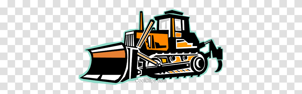 Bulldozer Royalty Free Vector Clip Art Illustration, Tractor, Vehicle, Transportation, Snowplow Transparent Png