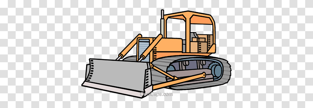 Bulldozer Royalty Free Vector Clip Art Illustration, Tractor, Vehicle, Transportation, Snowplow Transparent Png
