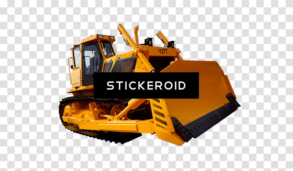 Bulldozer, Tractor, Vehicle, Transportation, Person Transparent Png