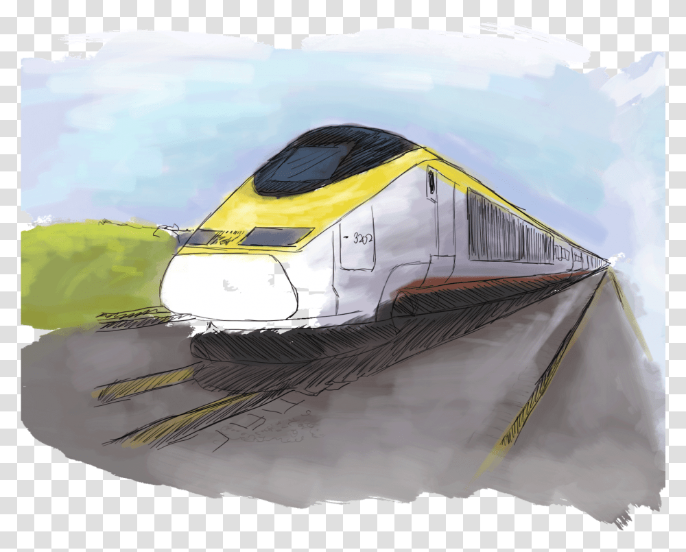 Bullet Train Download Painting, Vehicle, Transportation, Railway, Tent Transparent Png