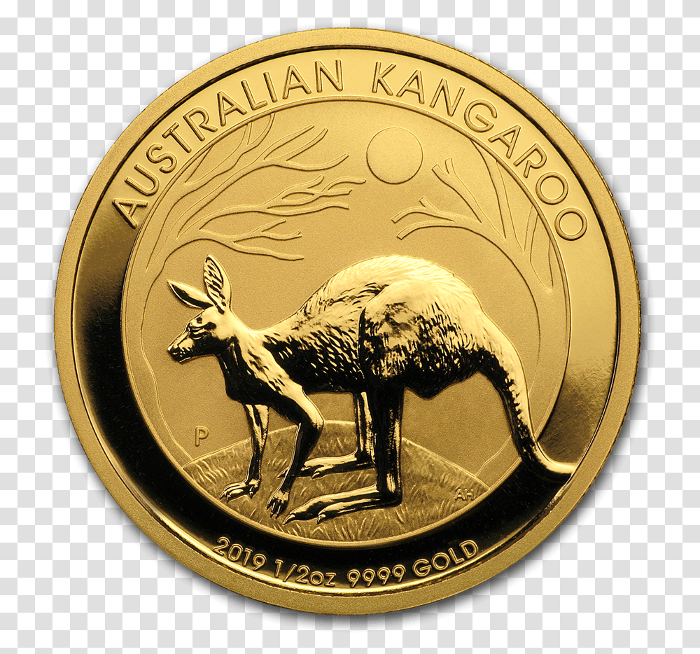 Bullionmark Accredited Certified Gold Silver 12 Oz 2019 Australia Gold Kangaroo, Coin, Money, Antelope, Wildlife Transparent Png