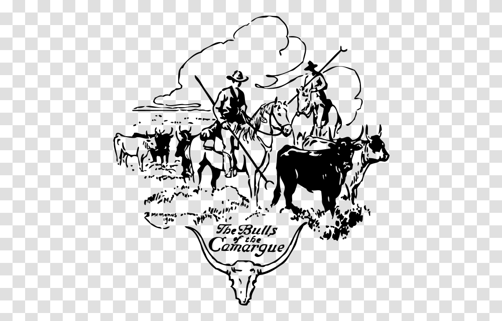 Bulls Of Camargue Clip Arts Cattle Drive Clipart, Gray, World Of Warcraft Transparent Png