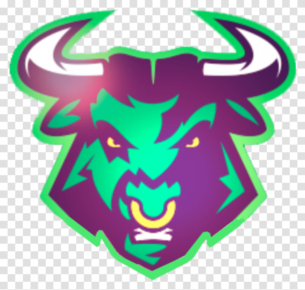 Bulls Potiguares Logo Emblem, Light, Graphics, Art, Neon Transparent Png