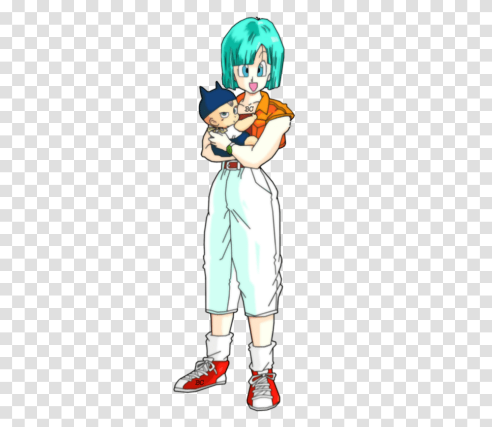Bulma And Baby Gohan, Person, Shoe, Costume Transparent Png