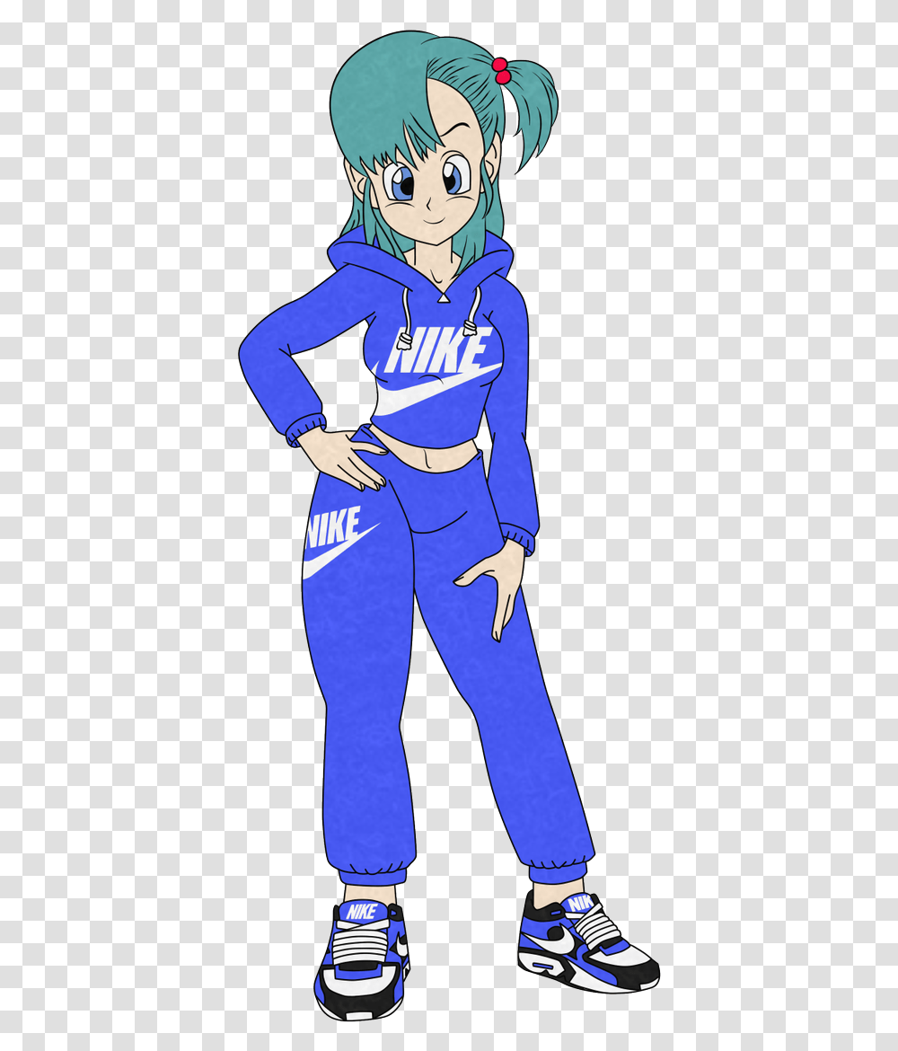 Bulma From Dragon Ball Not Z Bulma Con Ropa Nike, Clothing, Sleeve, Person, Pants Transparent Png