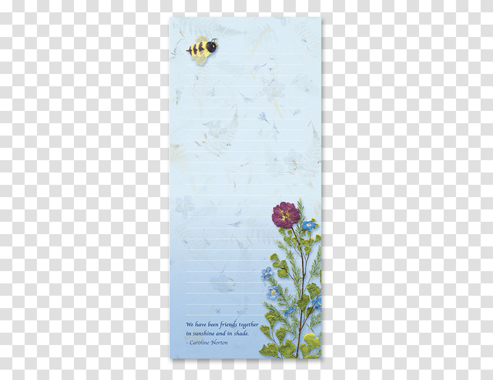 Bumble Bee Garden Dweller Notepad Image Floral Design, Paper, Rug, Page Transparent Png