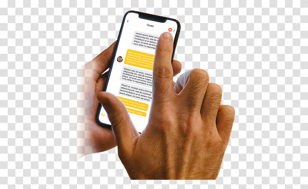 Bumble Iphone, Person, Human, Electronics, Text Transparent Png