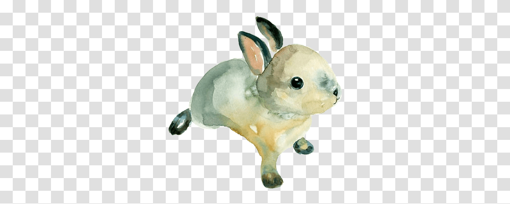 Bun Discovered By Gabi Simple Watercolor Animals, Figurine, Rabbit, Rodent, Mammal Transparent Png