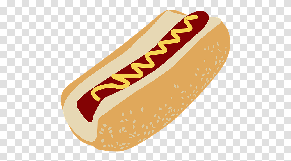 Bun Dog Hot Mustard White Tasty Snack Hot Dog Illustration, Food Transparent Png