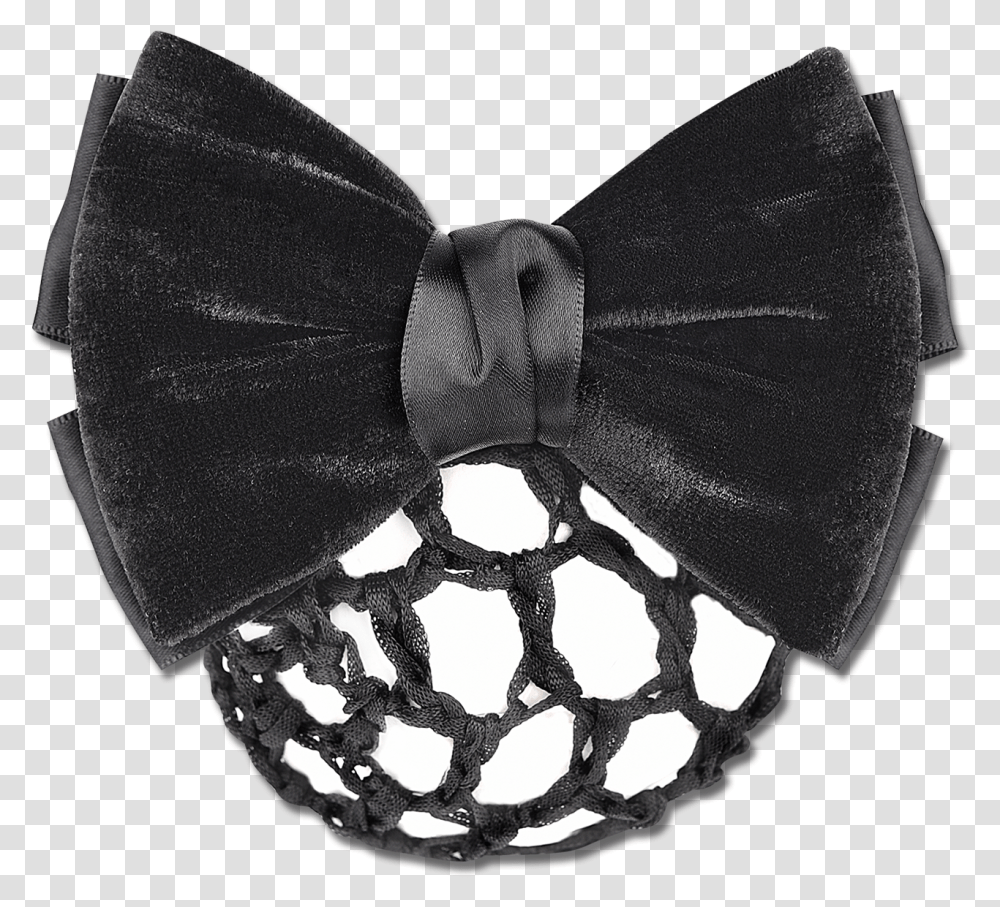 Bun Net With Decorative Velvet Bow And Clasp Lace, Tie, Accessories, Accessory, Necktie Transparent Png