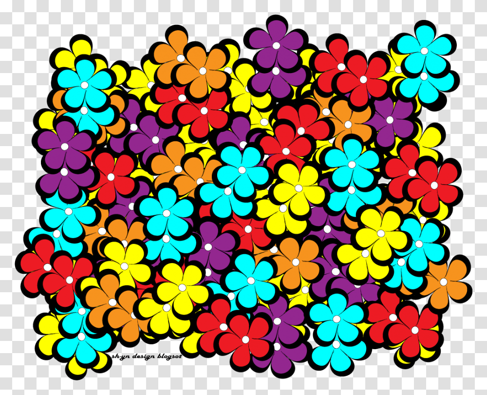 Bunga Colorfull, Pattern, Light Transparent Png