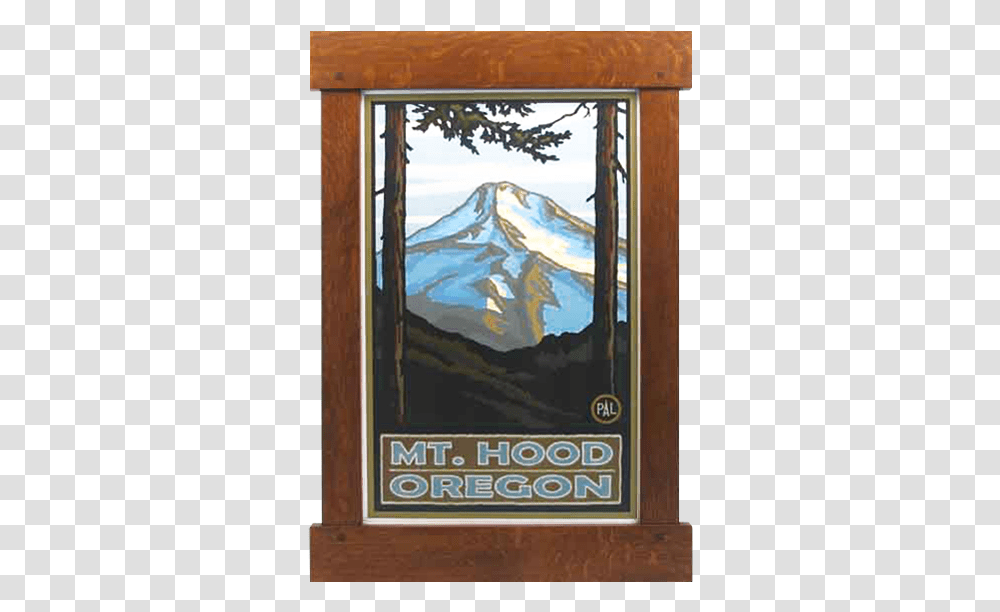 Bungalow Style Frame Mt Hood Travel Poster, Picture Window, Door Transparent Png