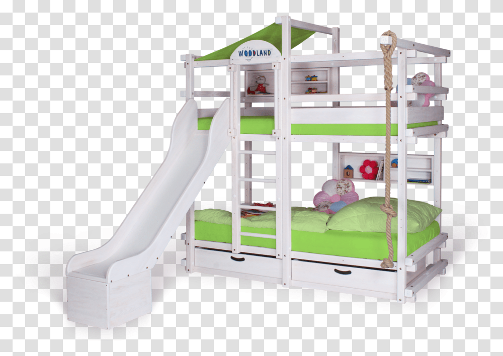 Bunk Bed White Monterey With SlideData Image Https Etagenbett Mit Rutsche Wei, Furniture, Crib, Toy Transparent Png