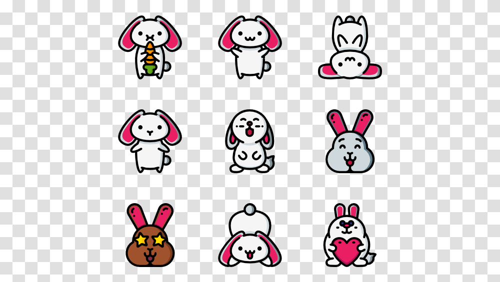 Bunnies Avatars Cartoon, Giant Panda, Animal, Stencil, Snowman Transparent Png