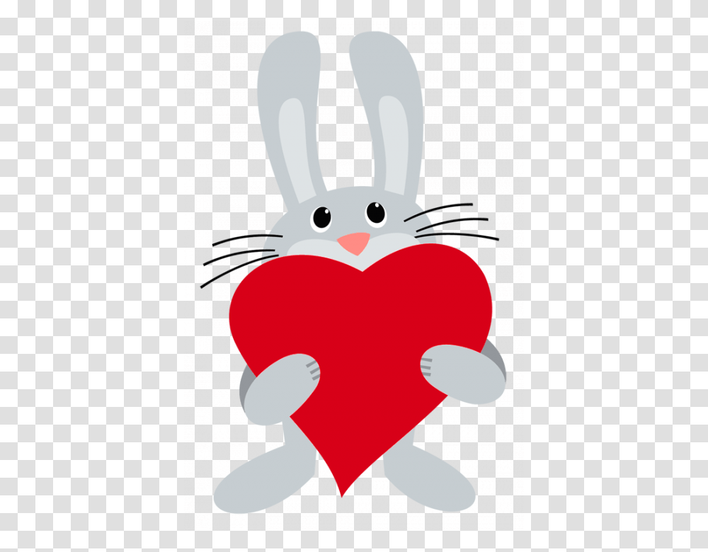 Bunnies With Heart Clipa Bunny With Heart Clipart Transparent Png