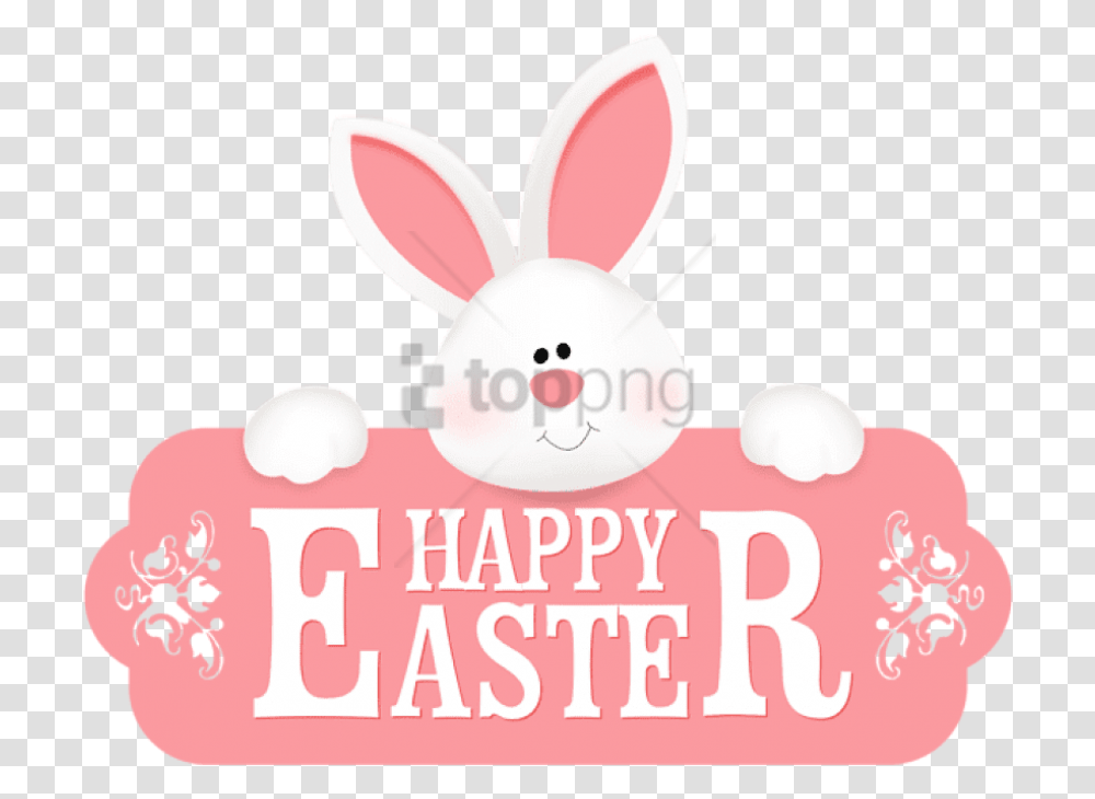 Bunny Clipart Image Happy Easter Sign Clipart, Label, Text, Outdoors, Nature Transparent Png