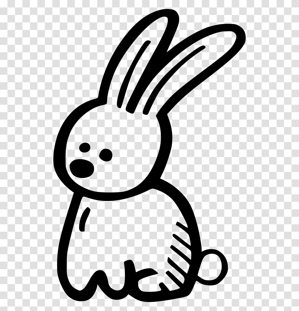 Bunny Comments Cartoon Cartoon, Stencil, Drawing, Doodle Transparent Png